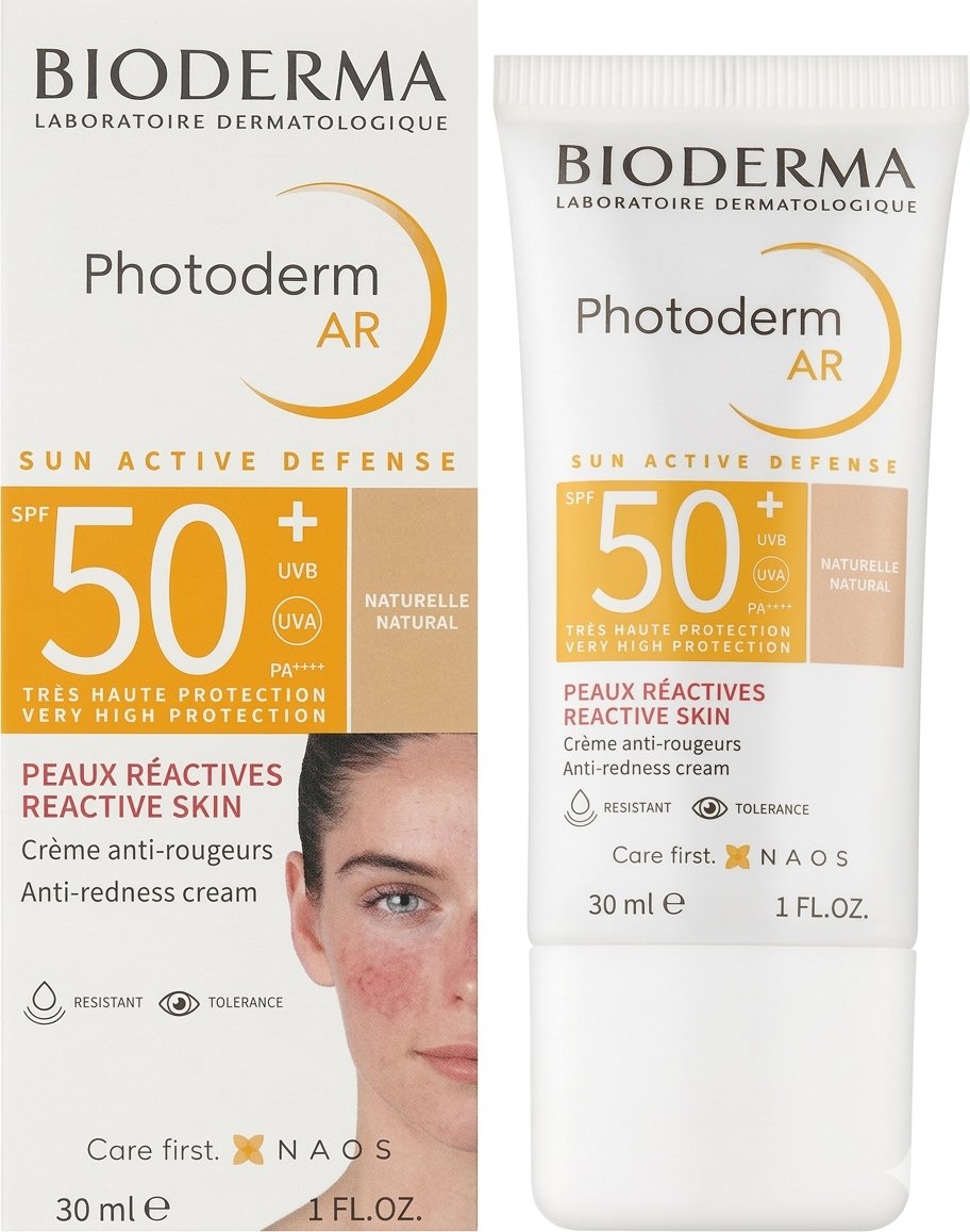 Тональний крем для обличчя сонцезахисний BIODERMA  Photoderm AR natural SPF50+, 30 мл 2
