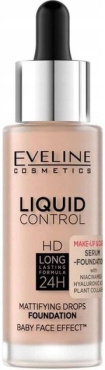 Тональный крем для лица Eveline Liquid Control Hd матирующий 003 Ivory Beige 32 мл