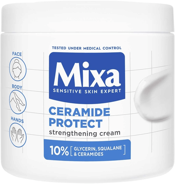 Крем Mixa Ceramide Protect для сухої шкіри обличчя, тіла та рук 400 мл