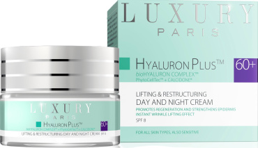 Крем для обличчя Luxury Paris Hyaluron Plus SPF 8 60+ відновлюючий ліфтинг день/ніч 50 мл