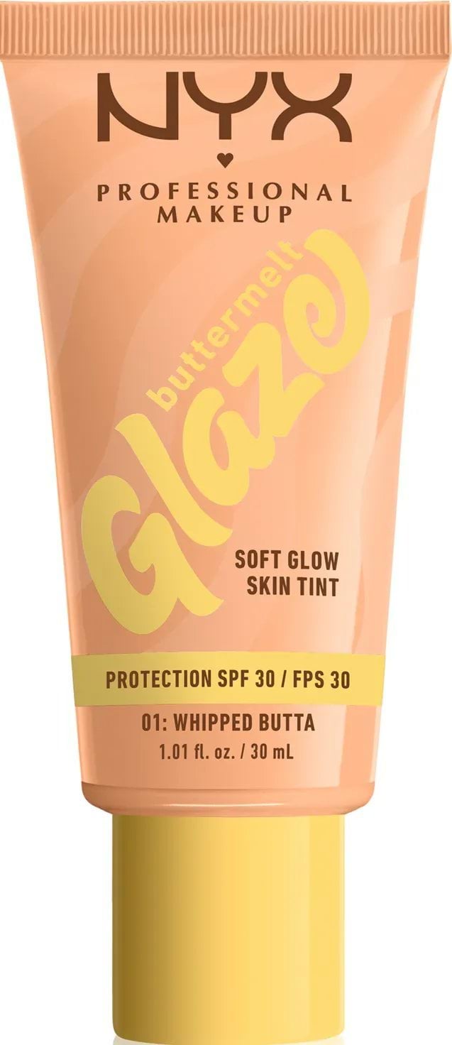 Тональна основа-тінт для обличчя NYX Professional Makeup buttermelt glaze SPF30 01, 30 мл 1