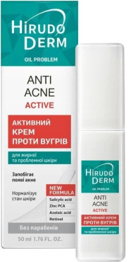 Крем для лица Биокон Hirudo Derm Oil Problem Anti-Acne Активный против прыщей 50 мл фото 3