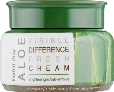 Крем для обличчя FarmStay Visible Difference Aloe Fresh Cream освіжаючий з екстрактом алое вера 100 г фото 2