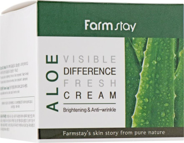 Крем для обличчя FarmStay Visible Difference Aloe Fresh Cream освіжаючий з екстрактом алое вера 100 г фото 1