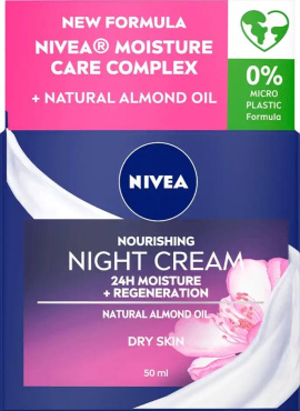 Крем для лица NIVEA Nourishing Night Cream интенсивное ночное увлажнение для чувствительной кожи 50 мл