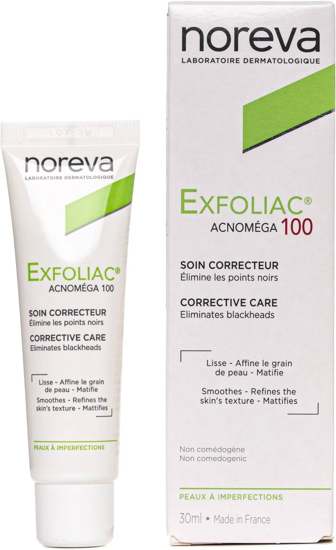 Крем для обличчя Noreva Exfoliac Aknomega 100, 30 мл 3