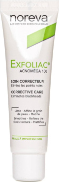 Крем для обличчя Noreva Pharma Exfoliac Acnomega 100 для жирної проблемної шкіри схильної до акне 30 мл фото 1