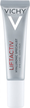 Крем для зони навколо очей VICHY Liftactiv Hyaluronic Specialist H.A. з гіалуроновою кислотою від зморщок та темних кіл 15 мл фото 1