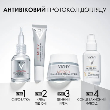 Крем для зони навколо очей VICHY Liftactiv Hyaluronic Specialist H.A. з гіалуроновою кислотою від зморщок та темних кіл 15 мл фото 6