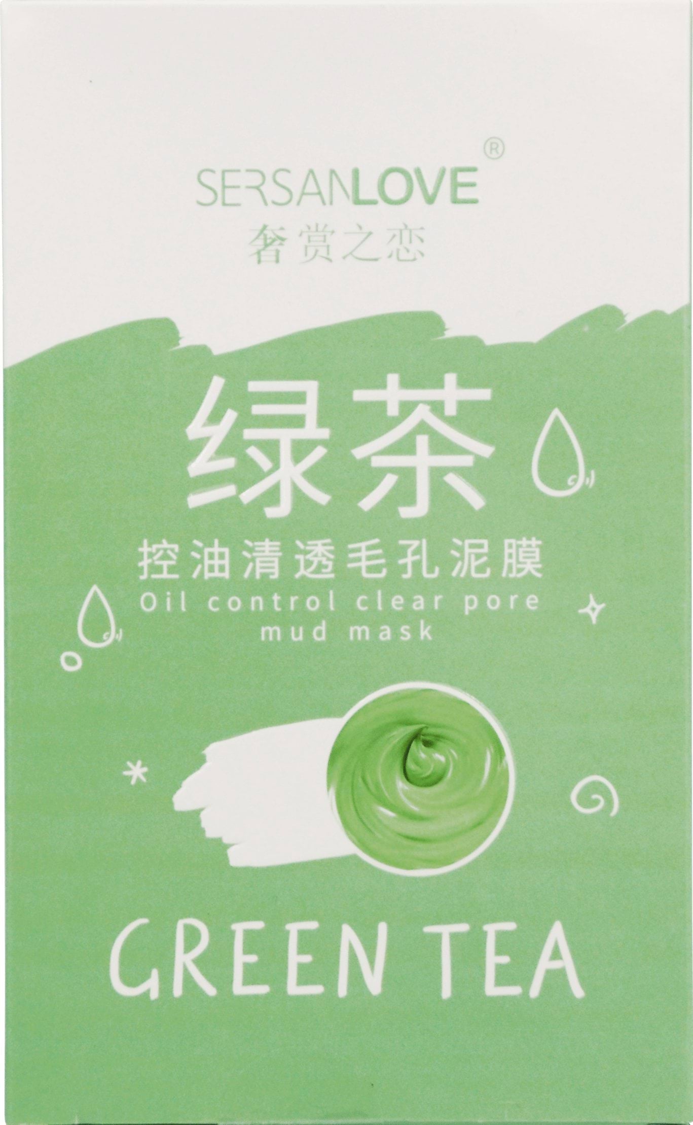 Грязьова маска для обличчя Sersanlove Green Tea для жирної шкіри з зеленим чаєм 110 г 1