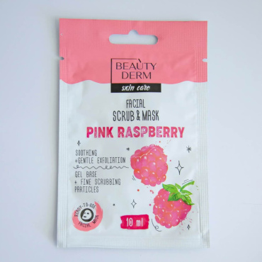 Маска-скраб для лица Beauty Derm Facial Scrub & Mask Pink Raspberry 10 мл
