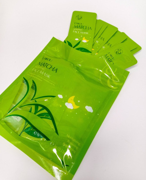 Маска для лица Laikou Matcha Sleeping Face Mask ночная с зеленым чаем 5 г x 12 шт. фото 6