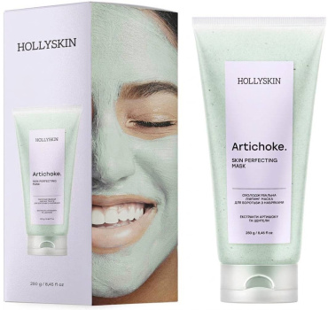 Ліфтинг-маска для обличчя Hollyskin Artichoke Skin Perfecting Mask для боротьби з набряками охолоджувальна 250 г фото 2