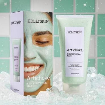 Ліфтинг-маска для обличчя Hollyskin Artichoke Skin Perfecting Mask для боротьби з набряками охолоджувальна 250 г фото 5