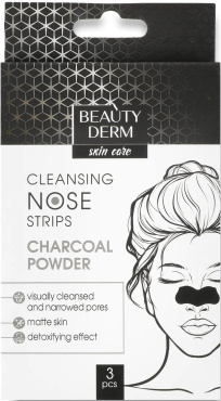Смужки для носа Beauty Derm очищувальні з бамбуковим вугіллям 3 шт.