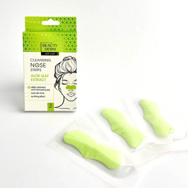 Смужки для носа Beauty Derm з екстрактом алое вера очищувальні 3 шт.
