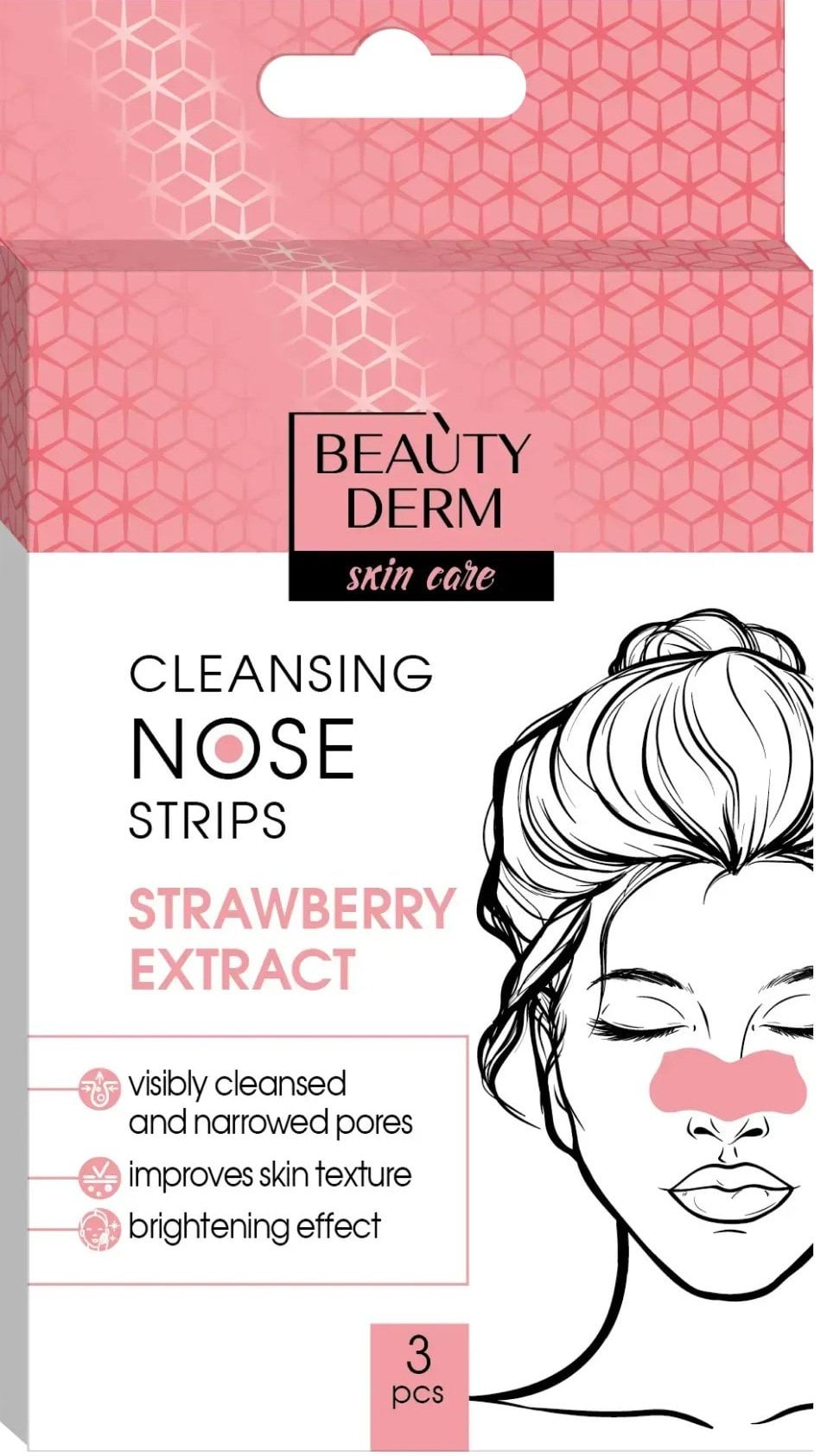 Смужки для носа Beauty Derm очищувальні з екстрактом полуниці 3 шт. 3