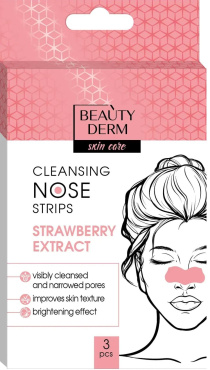 Смужки для носа Beauty Derm очищувальні з екстрактом полуниці 3 шт. фото 2