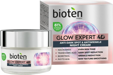 Крем для обличчя Bioten Glow Expert 4D проти пігментних плям та зморшок 50 мл