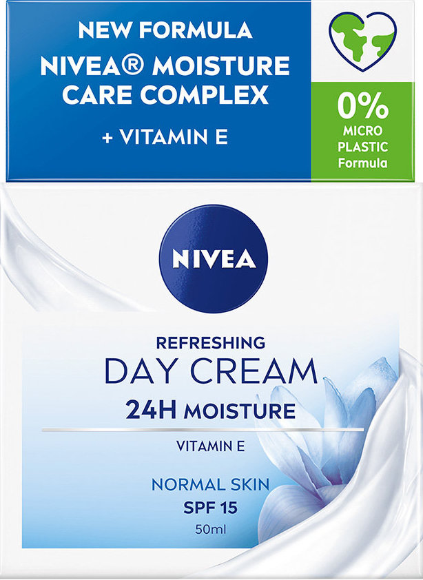 Денний крем NIVEA SPF 15 Інтенсивне зволоження 24 години освіжаючий для нормальної шкіри 50 мл