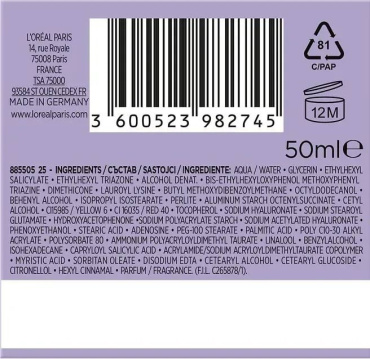 Крем для лица L'Oréal Paris Skin Expert Revitalift Filler глубокое восстановление дневной 40+ SPF 50, 50 мл фото 3