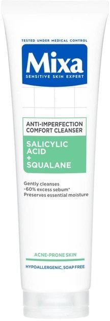 Mixa гель д/обличчя очищувальний з саліциловою кислотою та скваланом проти недоліків шкіри, 150мл 5