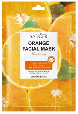 Маска для обличчя Sadoer Orange Facial Mask з апельсином тканинна 25 г фото 4