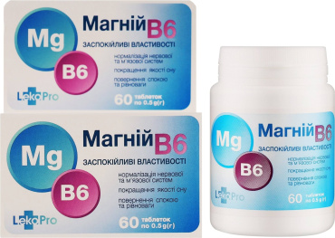 Добавка дієтична LekoPro Магній В6, 60 шт.