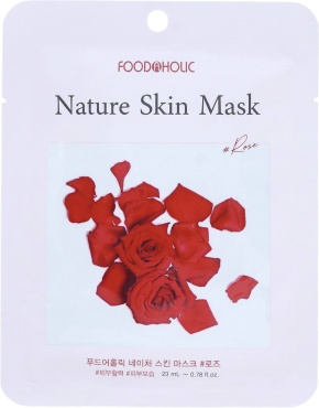 Маска тканинна для обличчя Foodaholic Nature Skin із трояндою 23 мл фото 1
