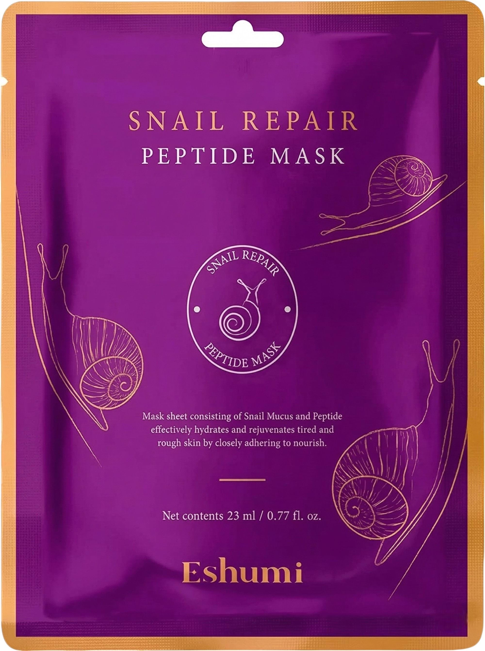 Маска тканинна для обличчя Eshumi з пептидами та муцином равлика 23 мл 1