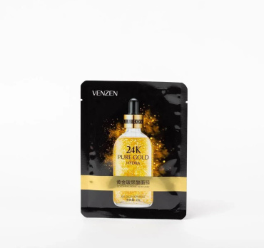 Маска для обличчя VEZE 24k Pure Gold тканинна з золотом 25 г фото 2