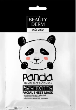 Маска тканевая для лица Beauty Derm Animal Panda Whitening отбеливающая 25 мл фото 1