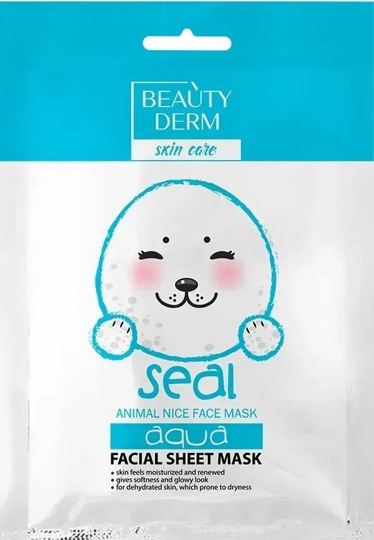 Маска тканинна для обличчя Beauty Derm Animal Seal Aqva зволожуюча 25 мл 1