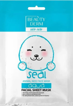 Маска тканинна для обличчя Beauty Derm Animal Seal Aqva зволожуюча 25 мл фото 1