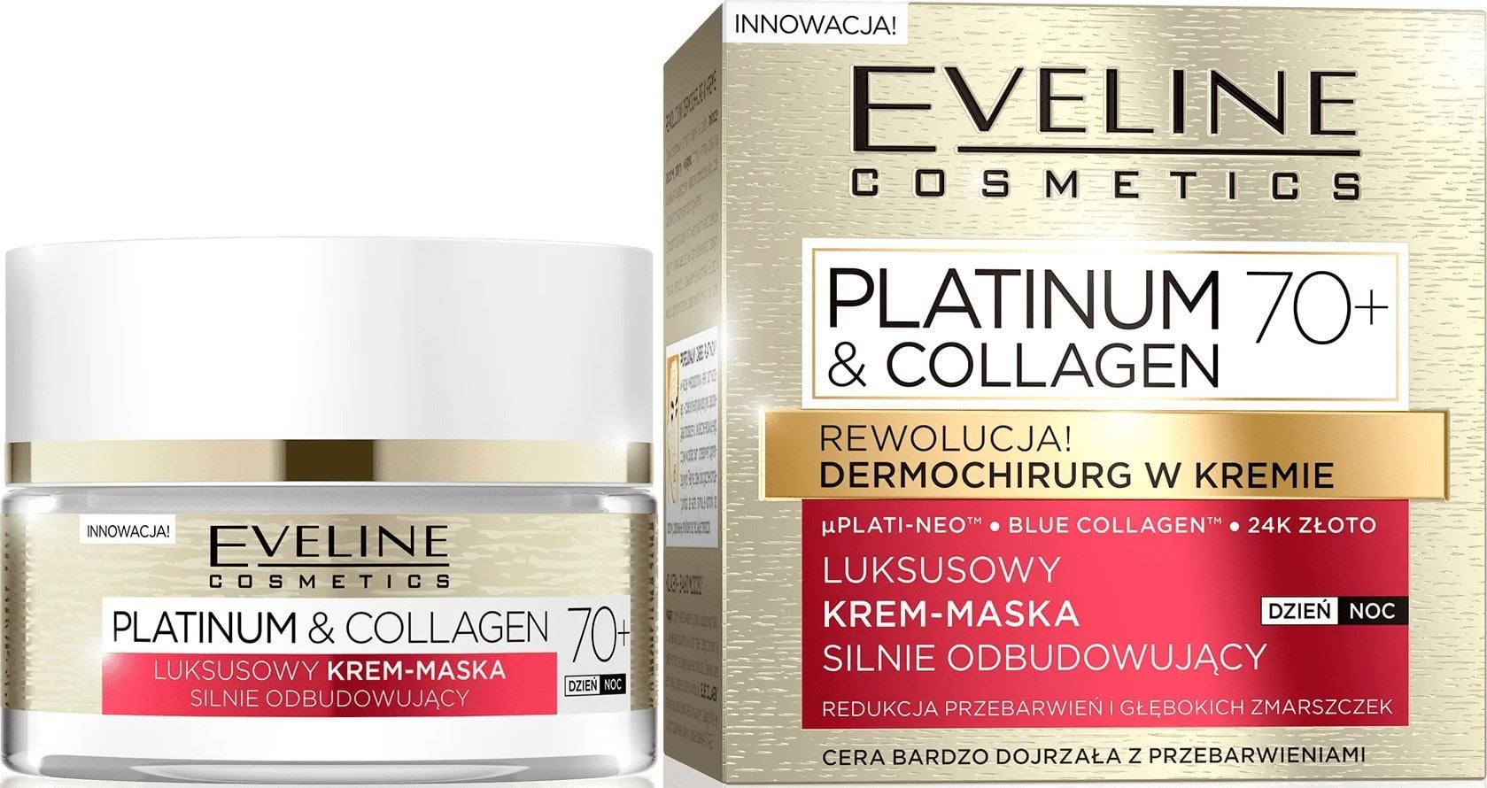 Крем-маска для обличчя освітлення пігментних плям 70+Eveline Platinum & Collagen, 50 мл 2