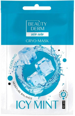 Кріо-маска для обличчя Beauty Derm Icy Mint тонізація проти набряків 10 мл фото 2