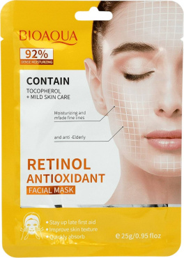Маска тканинна для обличчя Bioaqua Retinol Antioxidant Facial з ретинолом 25 г