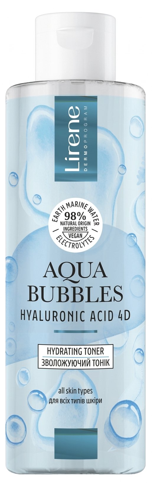 Тонік для обличчя Lirene зволожуючий Aqua Bubbles, 200мл 1