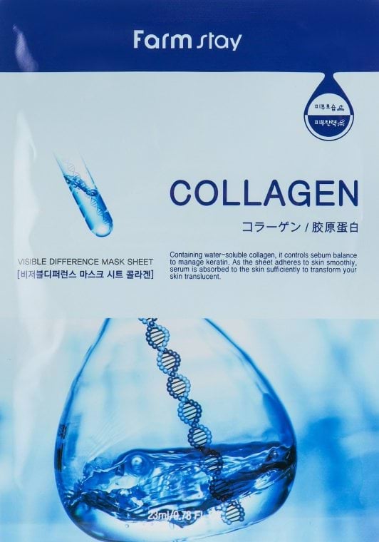 Маска тканинна для обличчя FarmStay з колагеном collagen visible difference 23 мл 1