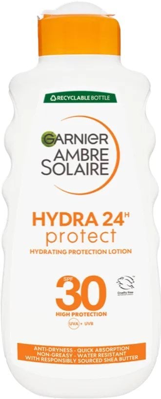Garnier Ambre Solair сонцезахисне водостійке молочко тіла та обличчя зволоження 24 год SPF30, 200мл