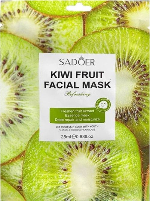 Маска тканинна для обличчя Sadoer Kiwi Fruit Facial Mask поживна 25 мл
