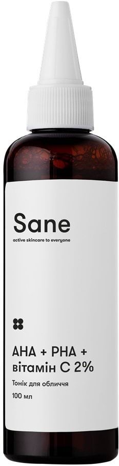 Тонік для обличчя Sane PHA+AHA+Vitamin C 2% Purifying Glow Solution 100 мл