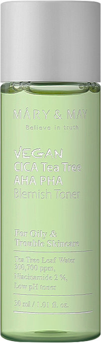 Тонер для обличчя Mary & May з центелою азіатською та чайним деревом 30 мл 1