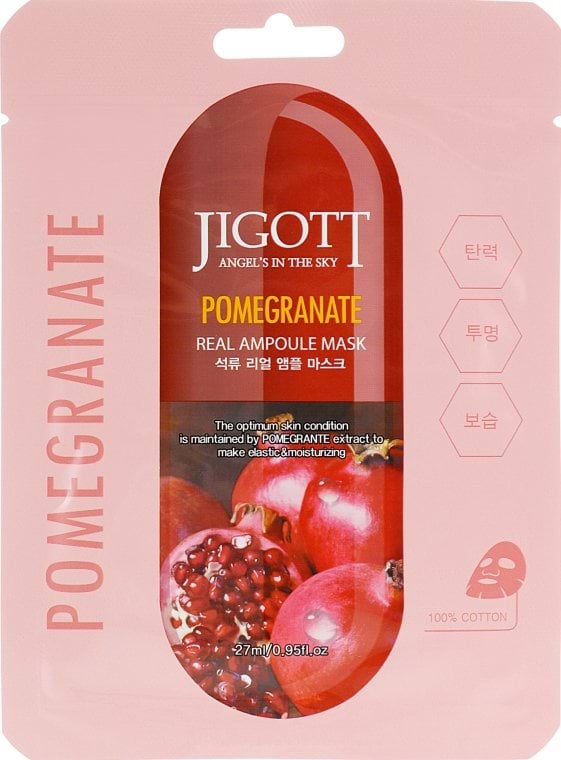 Ампульна маска Jigott Pomegranate Real Ampoule Mask з екстрактом гранату 27 мл