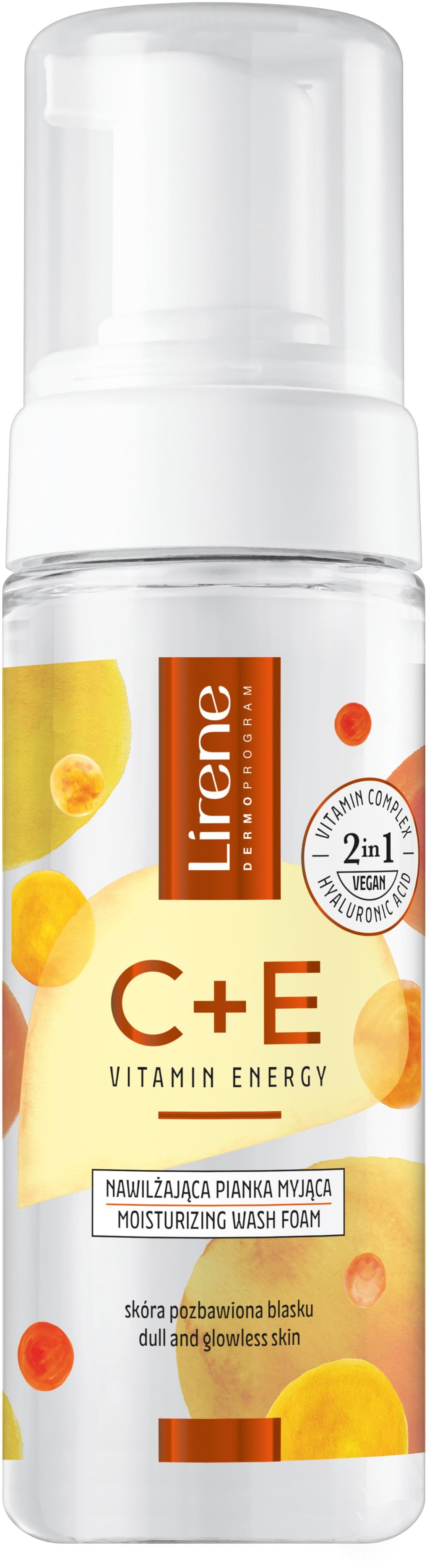 Пінка для вмивання Lirene C + E Vitamin Energy зволожуюча 150 мл 3