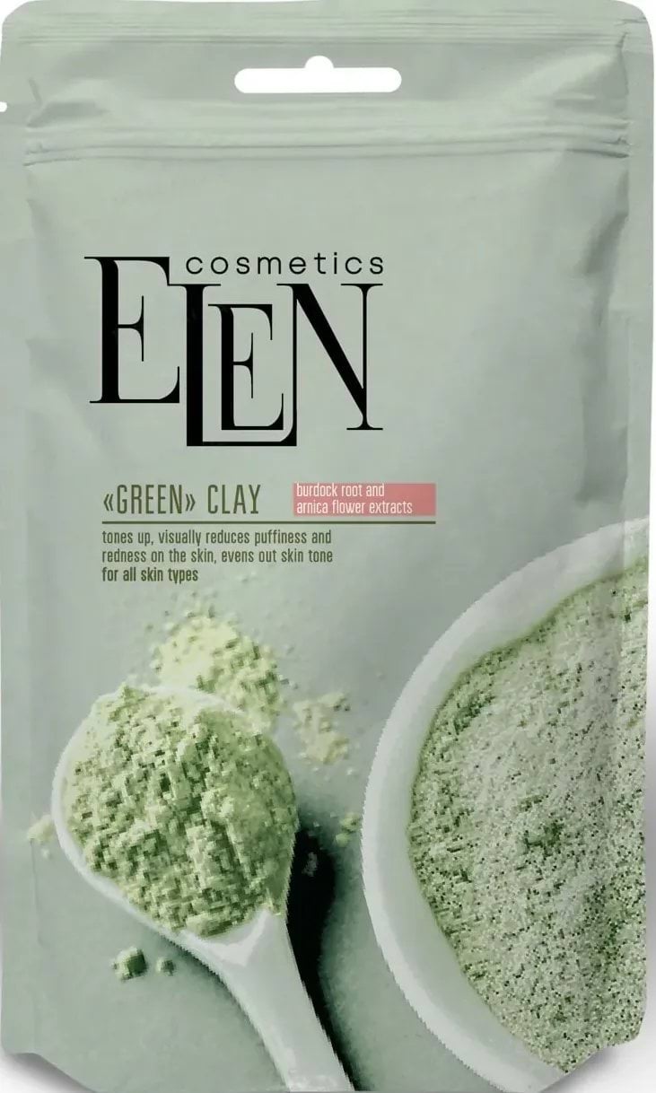 Глина зелена ELEN cosmetics з екстрактом лопуха та арніки 40 г 1