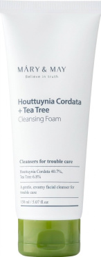 Пенка для умывания Mary & May Houttuynia Cordata Tea Tree Cleansing Foam с гуттунией и чайным деревом 150 мл