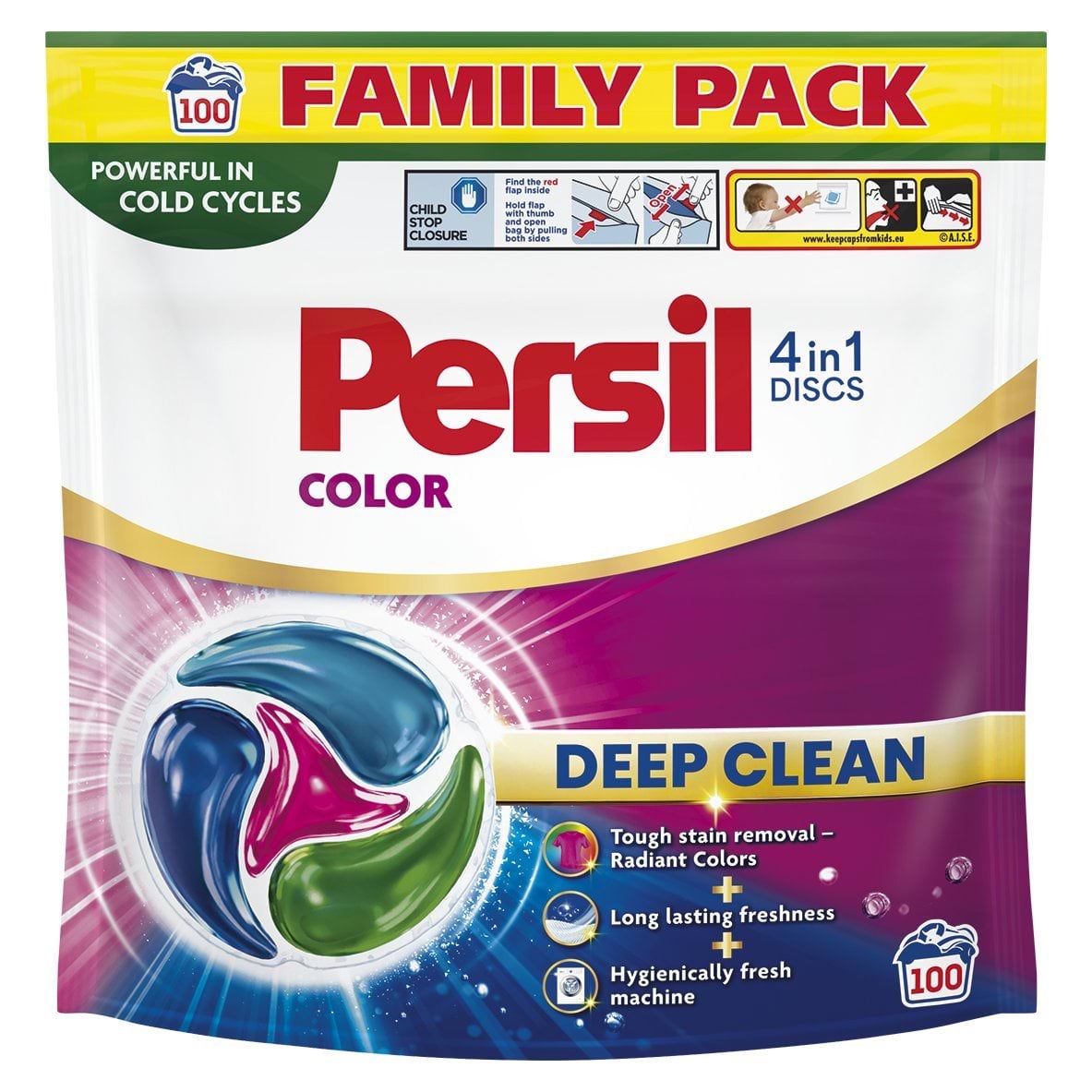 Диски для прання Persil Color 4 in 1 Discs Deep Clean 100 циклів прання 100 шт. 6