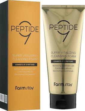 Пінка для вмивання FarmStay Peptide 9 Super Vitalizing очищення та зволоження шкіри 180 мл