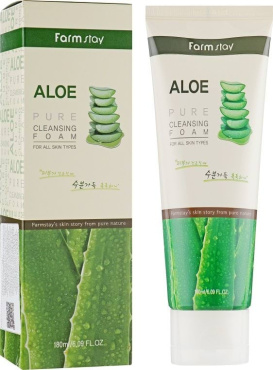 Пенка для умывания FarmStay Aloe Pure Cleansing Foam с экстрактом алоэ 180 мл